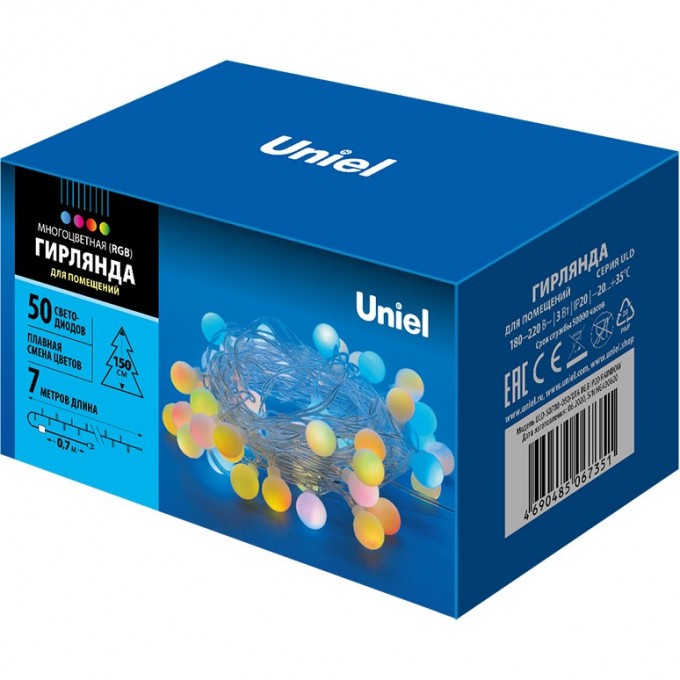 Гирлянда UNIEL ULD-S0700-050/DTA RGB IP20 RAINBOW 09581 Гирлянда UNIEL ULD-S0700-050/DTA RGB IP20 RAINBOW 09581