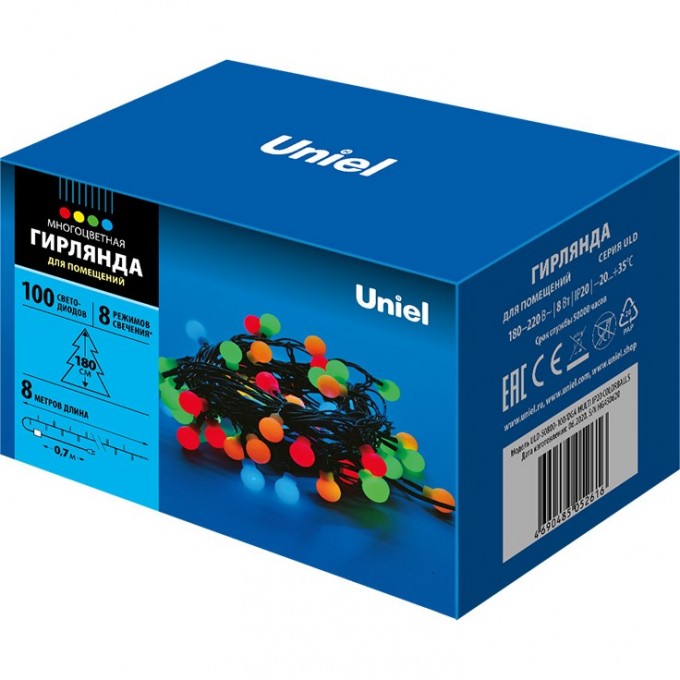 Гирлянда UNIEL ULD-S0800-100/DGA MULTI IP20 COLORBALLS 07929 Гирлянда UNIEL ULD-S0800-100/DGA MULTI IP20 COLORBALLS 07929