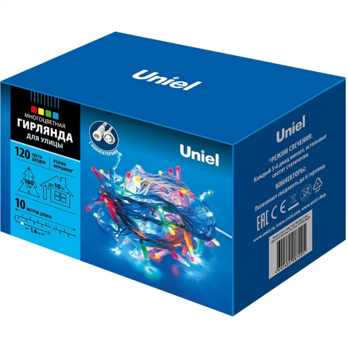 Гирлянда UNIEL ULD-S1000-120/TWK MULTI IP67 UL-00001353 Гирлянда UNIEL ULD-S1000-120/TWK MULTI IP67 UL-00001353