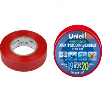 Изоляционная лента UNIEL UIT-135P 20/19/01 RED