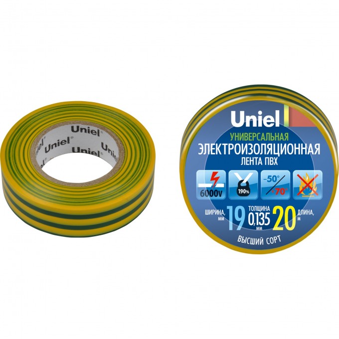 Изоляционная лента UNIEL UIT-135P 20/19/01 YGR 04483 Изоляционная лента UNIEL UIT-135P 20/19/01 YGR 04483