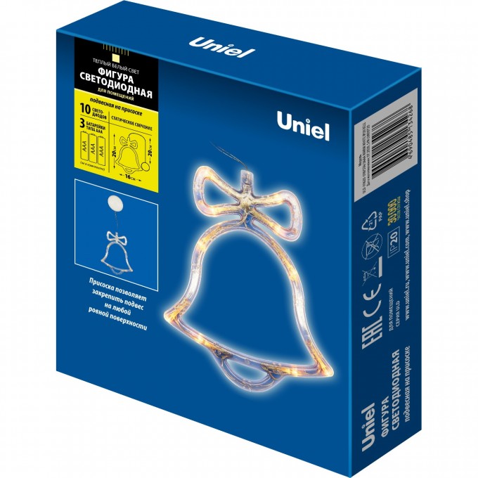 Подвес UNIEL ULD-H1620-010/STA/3AAA WARM WHITE IP20 BELL UL-00007253 Подвес UNIEL ULD-H1620-010/STA/3AAA WARM WHITE IP20 BELL UL-00007253