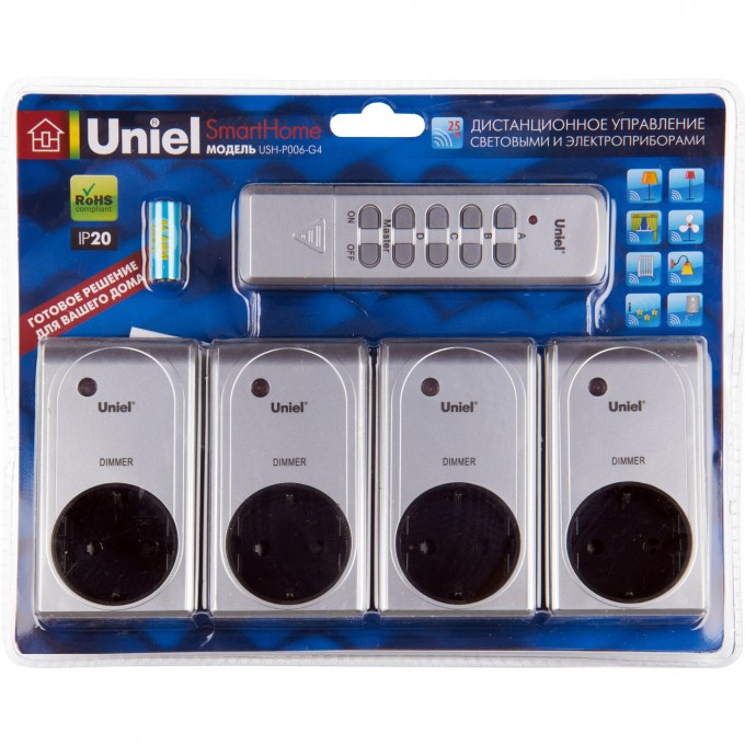 Пульт UNIEL USH-P006-G4-300W-25M SILVER 03786 Пульт UNIEL USH-P006-G4-300W-25M SILVER 03786