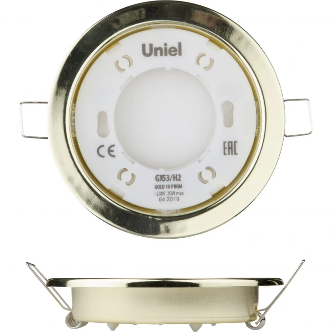Светильник ультратонкий UNIEL GX53/H2 GOLD 10 PROM встраиваемый UL-00005053 Светильник ультратонкий UNIEL GX53/H2 GOLD 10 PROM встраиваемый UL-00005053