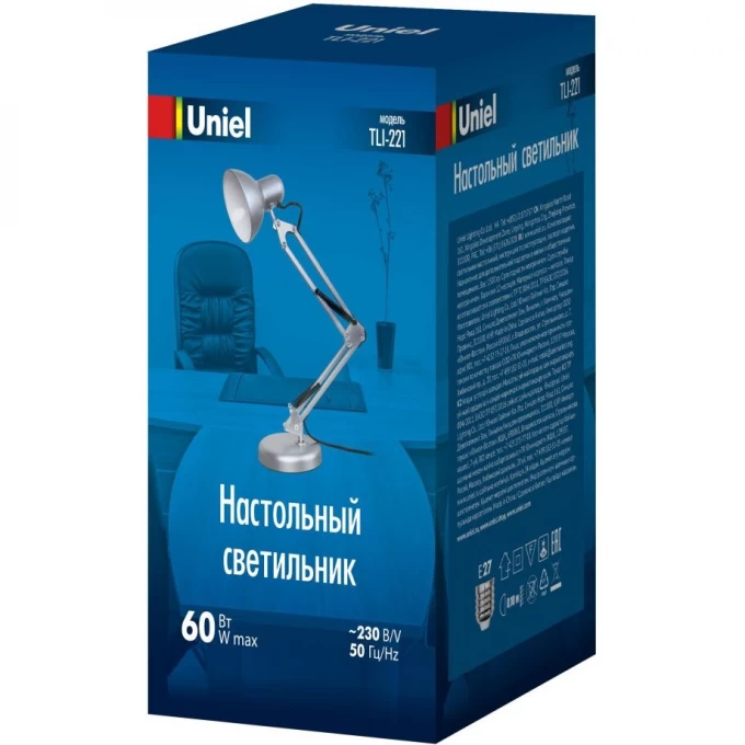 Светильник UNIEL TLI-221 SILVER E27 UL-00011102 Светильник UNIEL TLI-221 SILVER E27 UL-00011102