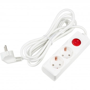 Удлинитель UNIEL S-GCU2-3B WHITE серии Ultra, шнур 3м., 2 гнезда, 16A, с/з