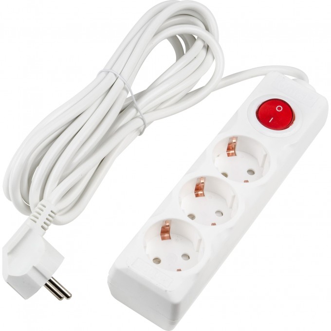 Удлинитель UNIEL S-GCU3-5B WHITE серии Ultra, шнур 5м., 3 гнезда, 16A, с/з UL-00010018 Удлинитель UNIEL S-GCU3-5B WHITE серии Ultra, шнур 5м., 3 гнезда, 16A, с/з UL-00010018